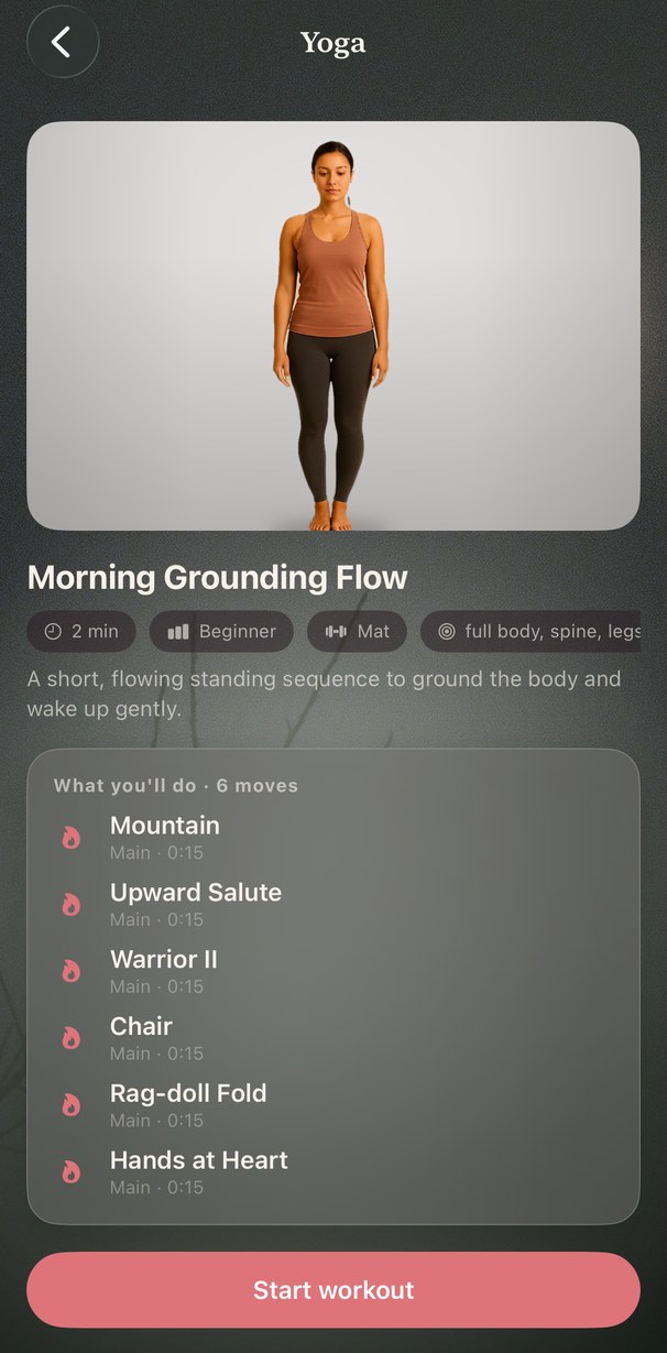 A guided yoga flow: Morning Grounding Flow with Maya
